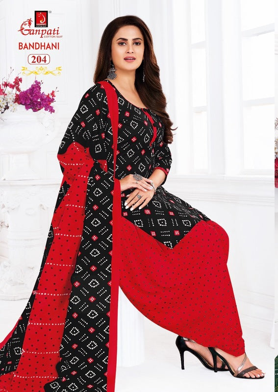 Ganpati Bandhani Vol 2 Pure Cotton Patiyala Style Casual Wear Salwar Kameez