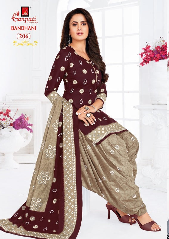 Ganpati Bandhani Vol 2 Pure Cotton Patiyala Style Casual Wear Salwar Kameez
