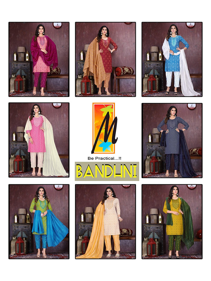 Master Bandhni Rayon With Printed Work Stylish Designer Casual Look Festive Wear Kurti
