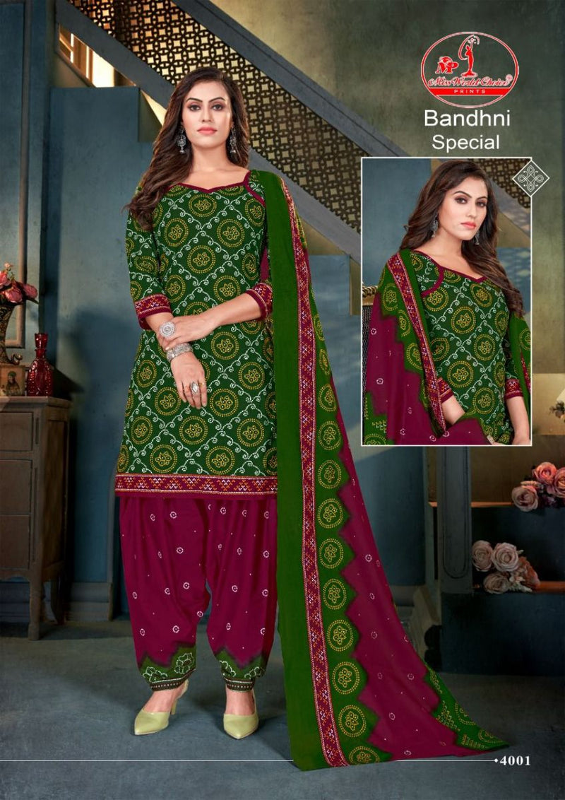 Miss World Choice Bandhani Special Vol 4 Cotton Patiyala  Festive Wear Salwar Kameez