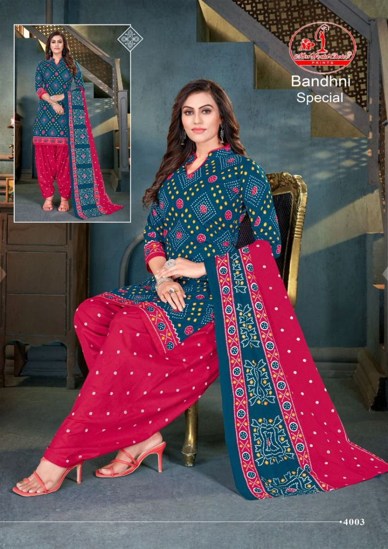 Miss World Choice Bandhani Special Vol 4 Cotton Patiyala  Festive Wear Salwar Kameez