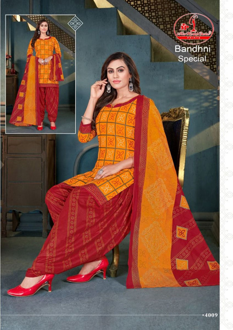 Miss World Choice Bandhani Special Vol 4 Cotton Patiyala  Festive Wear Salwar Kameez