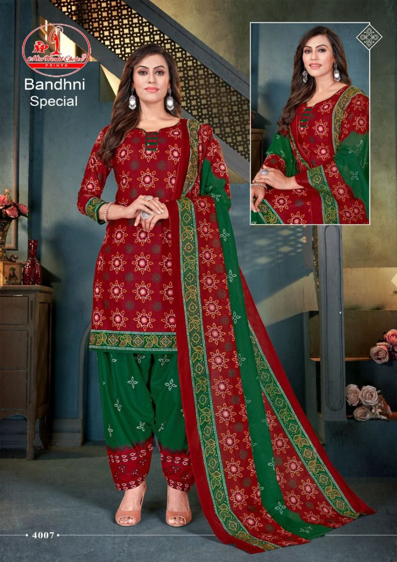 Miss World Choice Bandhani Special Vol 4 Cotton Patiyala  Festive Wear Salwar Kameez