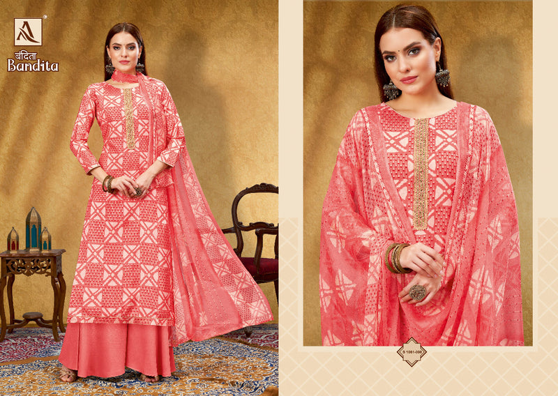 Alok Suit Bandita Viscose Silk With Beautiful Printed Work Stylish Designer Fancy Salwar Kameez
