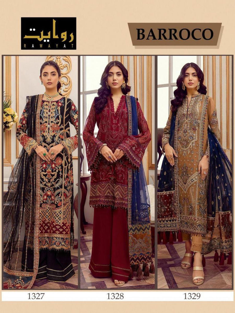 Rawayat Fashion Barocco Fox Georgette Pakistani Style Designer Party Wear Suits