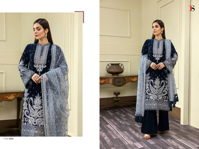 Deepsy Suit Baroque Velevt 22 With Heavy Embroidery Work Stylish Designer Party Wear Salwar Kameez