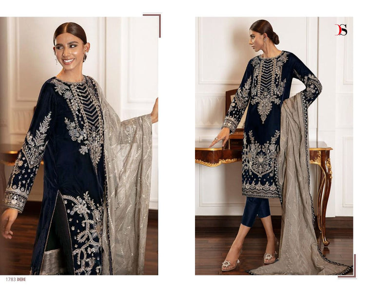 Deepsy Suit Baroque Velevt 22 With Heavy Embroidery Work Stylish Designer Party Wear Salwar Kameez