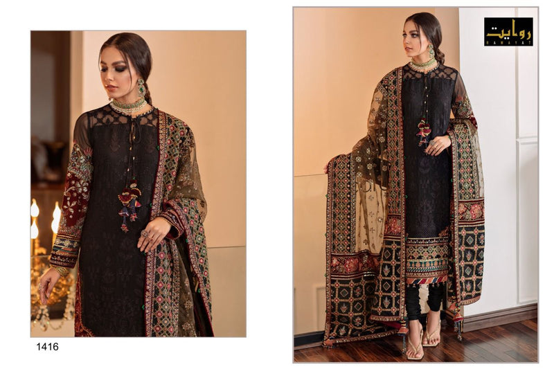 Rawayat Fashion Baroque Vol 1 Fox Georgette Pakistani Style Designer Wedding Wear Salwar Suits