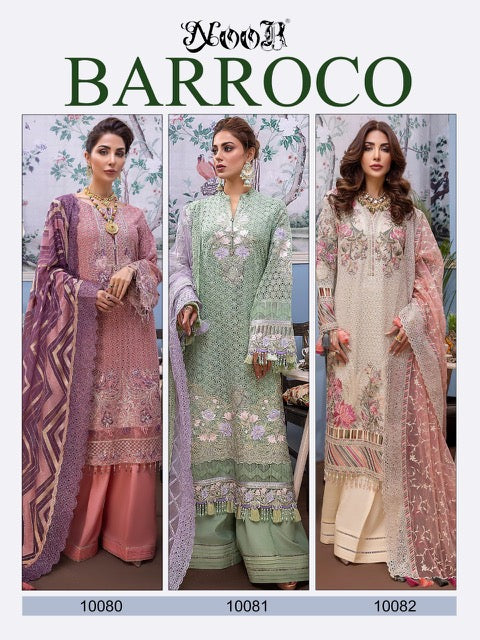 Noor Barroco Fox Georgette Designer Pakistani Style Salwar Kameez With Heavy Embroidery