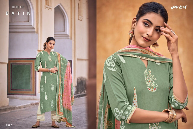 Jay Vijay Dno 6621 To 6628 Pure Cotton With Hand Work Embroidery Stylish Designer salwar Suit