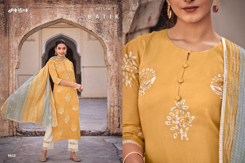 Jay Vijay Dno 6621 To 6628 Pure Cotton With Hand Work Embroidery Stylish Designer salwar Suit