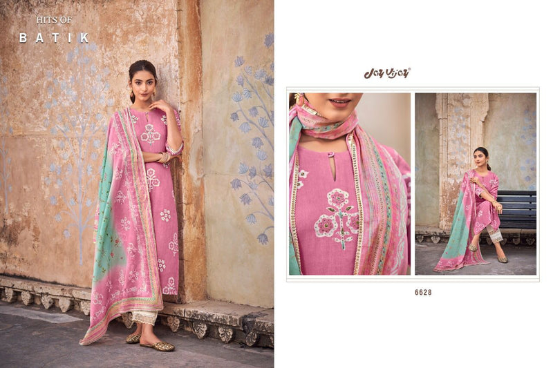 Jay Vijay Dno 6621 To 6628 Pure Cotton With Hand Work Embroidery Stylish Designer salwar Suit