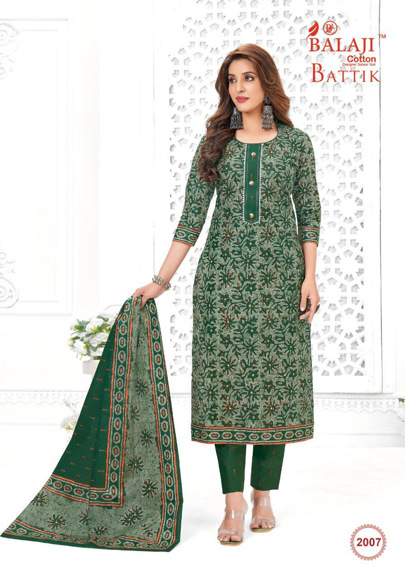 Balaji Battik Art Work Vol 2 Pure Cotton With Fancy Work Stylish Designer Casual Wear Salwar Suit