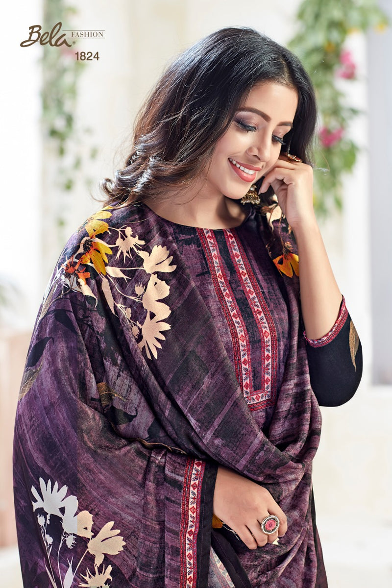 Bela Fashion Velvel Fabric Fancy Designer Salwar Kameez In Velvet Satin