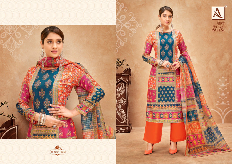 Alok Suits Bella Pure Muslin Designer Printed Fancy Wear Salwar Kameez