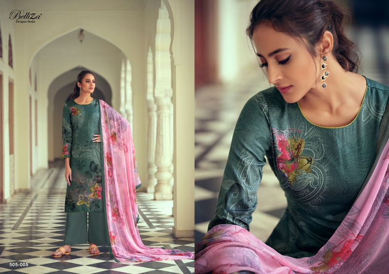 Belliza Designer Studio Elica Jam Cotton Printed Work Salwar Kameez