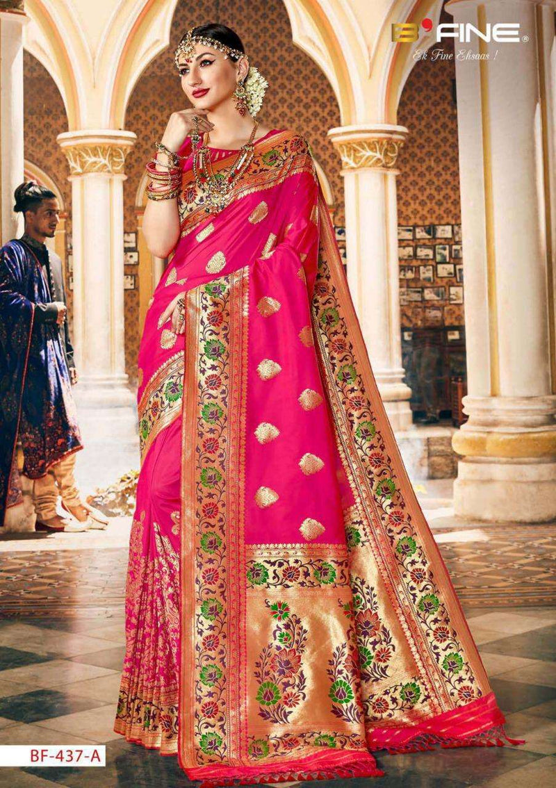 B Fine Inaayat Silk Heavy Dresigner Wedding Wear Exclusive Fancy Saree
