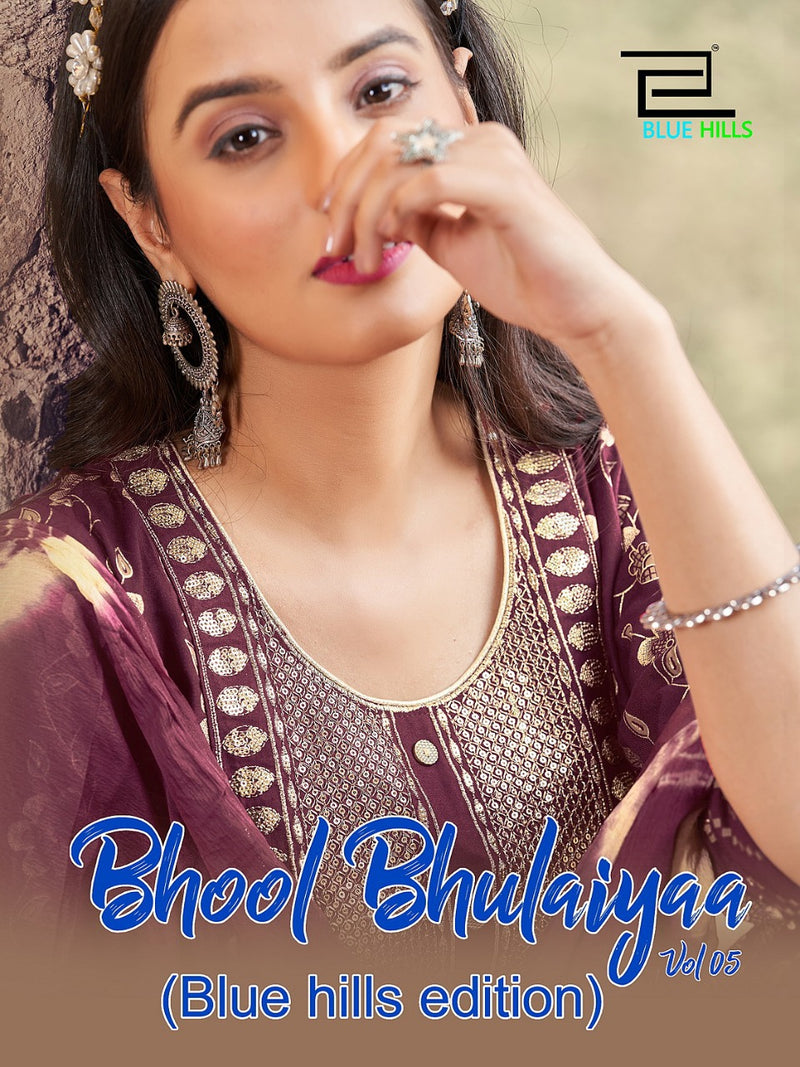 Blue Hills Bhool Bhulaiyaa Vol 5 Rayon With Heavy Embroidery Work Stylish Designer Casual Look Fancy Kurti