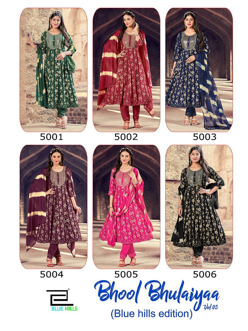 Blue Hills Bhool Bhulaiyaa Vol 5 Rayon With Heavy Embroidery Work Stylish Designer Casual Look Fancy Kurti