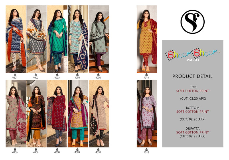 Sweety Fashion Bhoom Bhoom Vol 41 Soft Cotton Festive Wear Salwar Suits With Fancy Prints