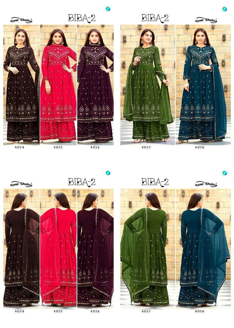 Your Choice Biba Vol 2 Georgette Designer Peplum Style Long Party Wear Embroidered Salwar Kameez