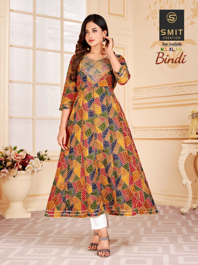 Poonam Designs Bindi Cotton With Heavy Printed Work Stylish Designer Festive Wear Fancy Kurti