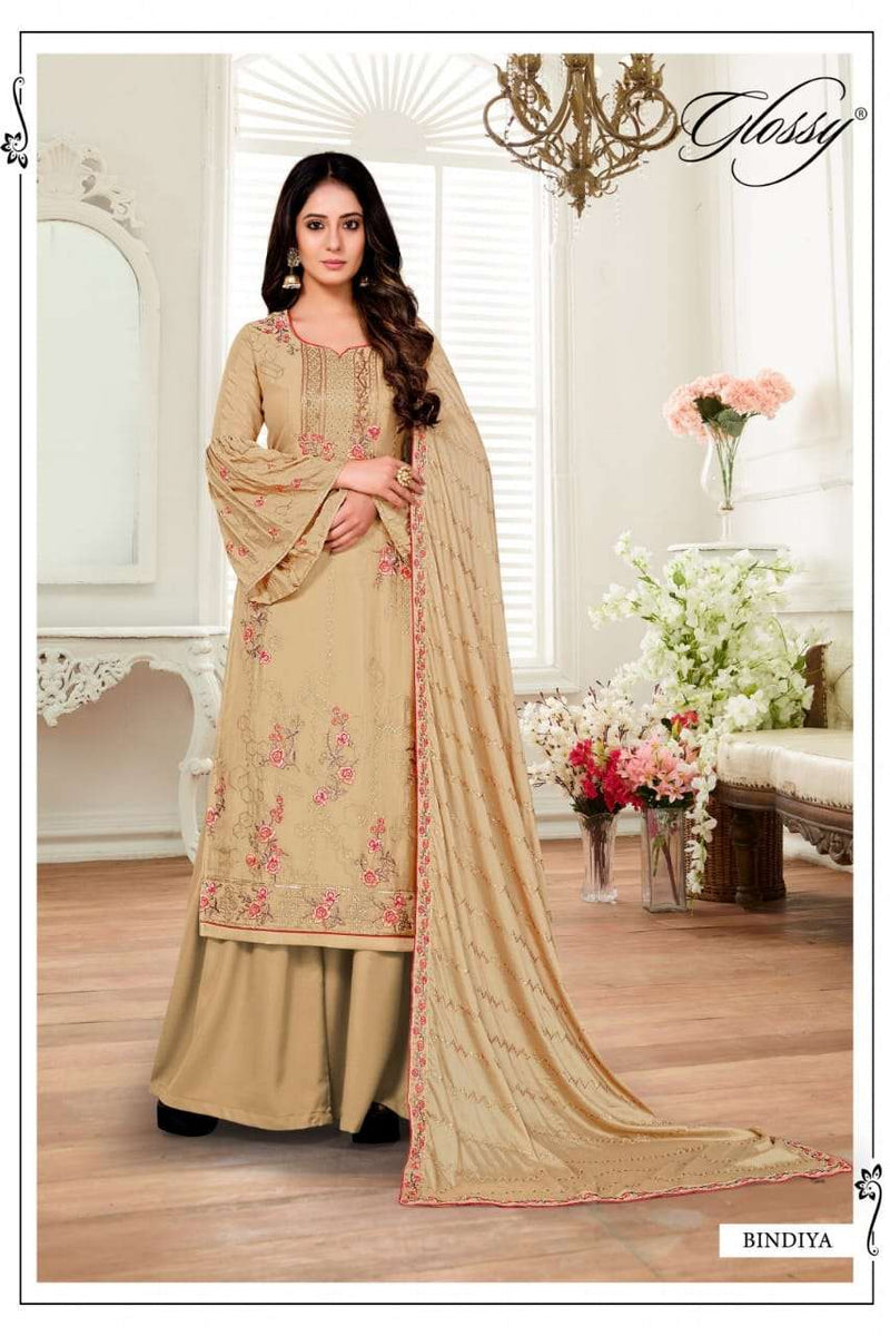 Glossy Bindiya Chinon Chiffon Heavy Party Wear Salwar Kameez With Embroidery & Sequins Work