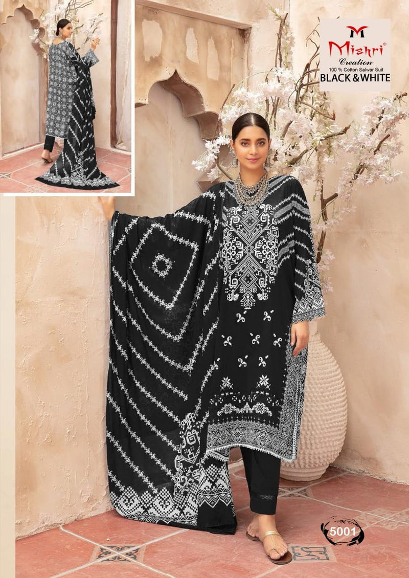 Mishri Creation Black And White Vol 5 Cotton Printed Party Wear Salwar Suits