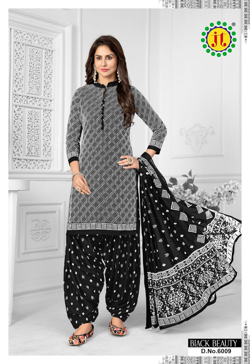 Jt Black Beauty Vol 6 Cotton Patiyala Style Party Wear Salwar Suits