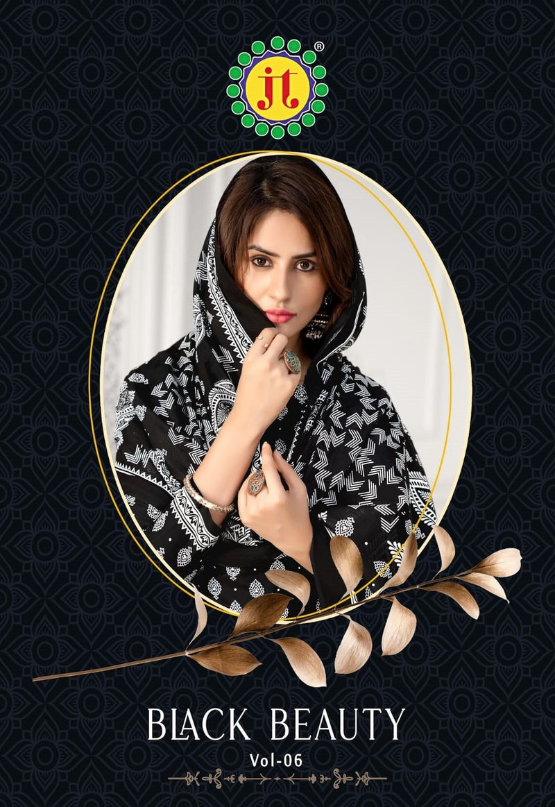 Jt Black Beauty Vol 6 Cotton Patiyala Style Party Wear Salwar Suits