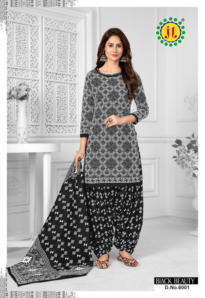 Jt Black Beauty Vol 6 Cotton Patiyala Style Party Wear Salwar Suits