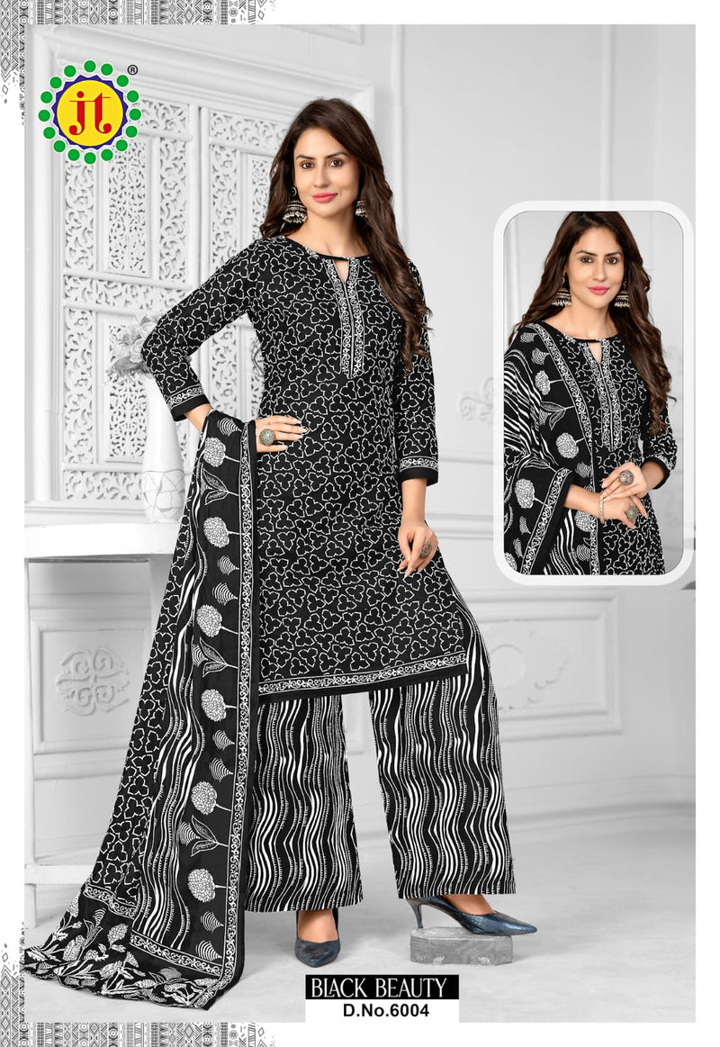 Jt Black Beauty Vol 6 Cotton Patiyala Style Party Wear Salwar Suits