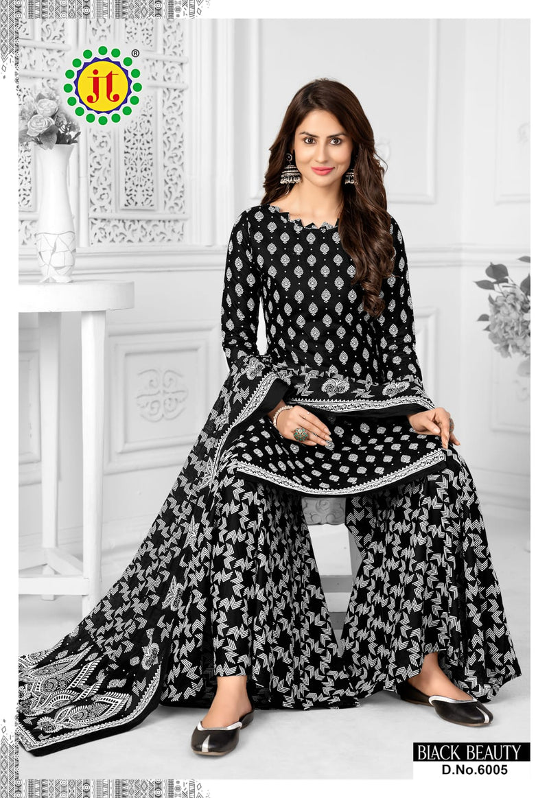 Jt Black Beauty Vol 6 Cotton Patiyala Style Party Wear Salwar Suits