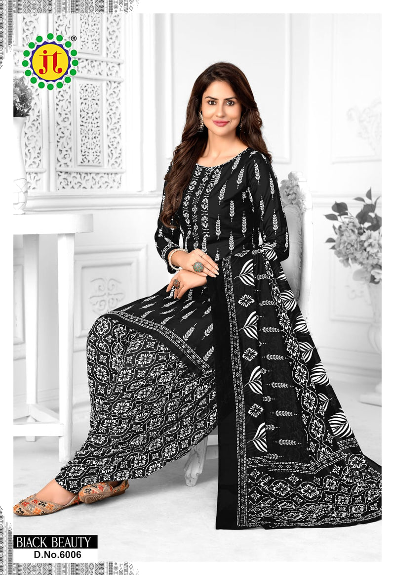 Jt Black Beauty Vol 6 Cotton Patiyala Style Party Wear Salwar Suits