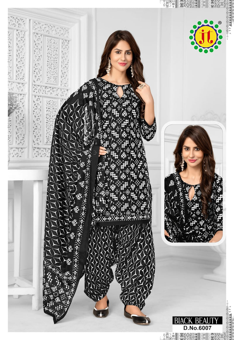 Jt Black Beauty Vol 6 Cotton Patiyala Style Party Wear Salwar Suits