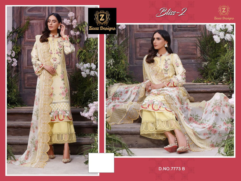 Ziaaz Designs Bliss 2 Muslin Cotton Embroidered Pakistani Style Party Wear Salwar Suits
