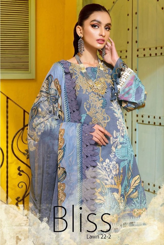 Deepsy Suits Bliss Lawn 22 2 Pure Cotton Pakistani Style Embroidered Party Wear Salwar Suits