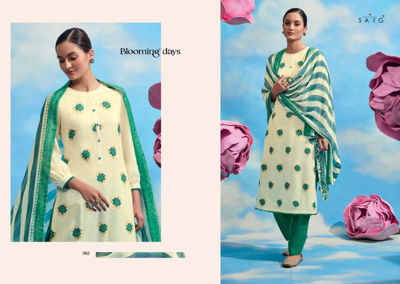 Sarg Blooming Days Fancy Jacquard Digital Printed Fancy Festive Wear Salwar Kameez