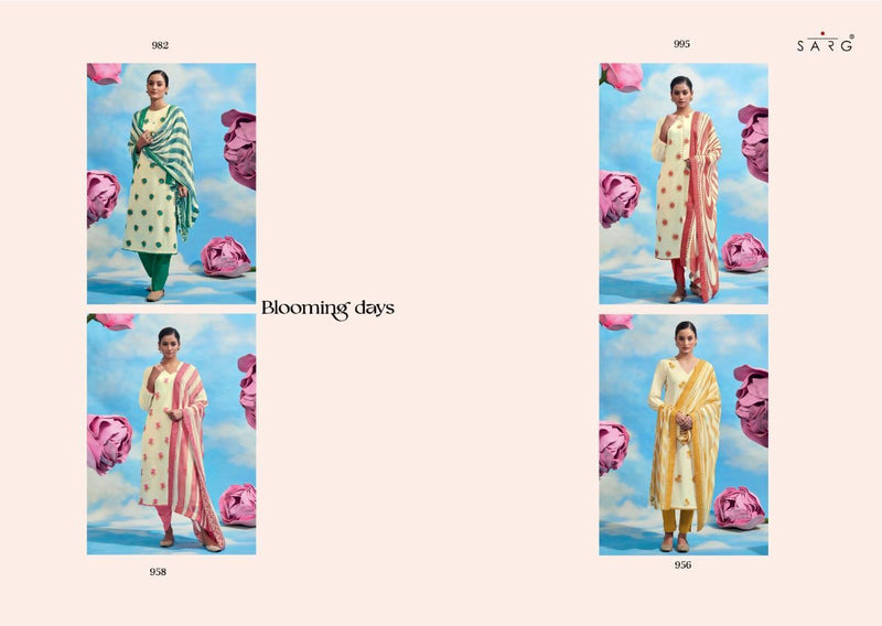 Sarg Blooming Days Fancy Jacquard Digital Printed Fancy Festive Wear Salwar Kameez
