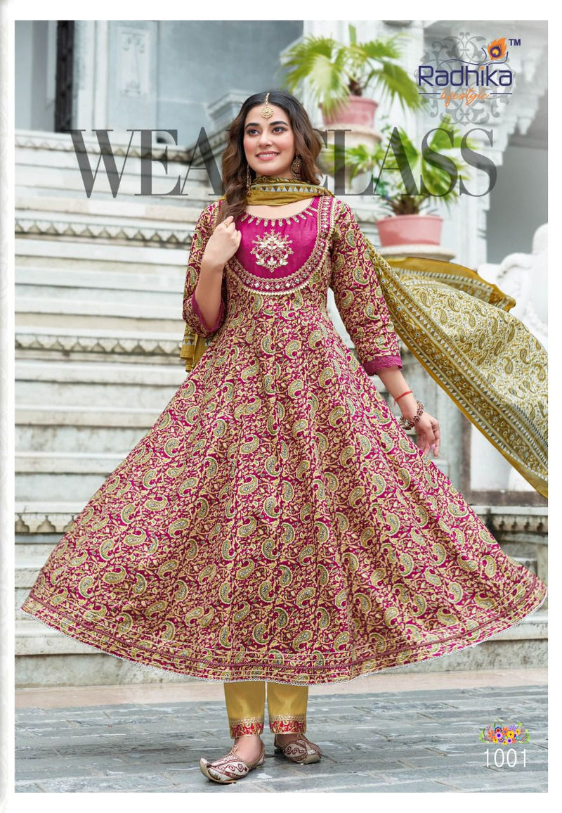 Radhika Blossom Vol 1 Rayon With Fancy Work Stylish Designer Casual Wear Kurti
