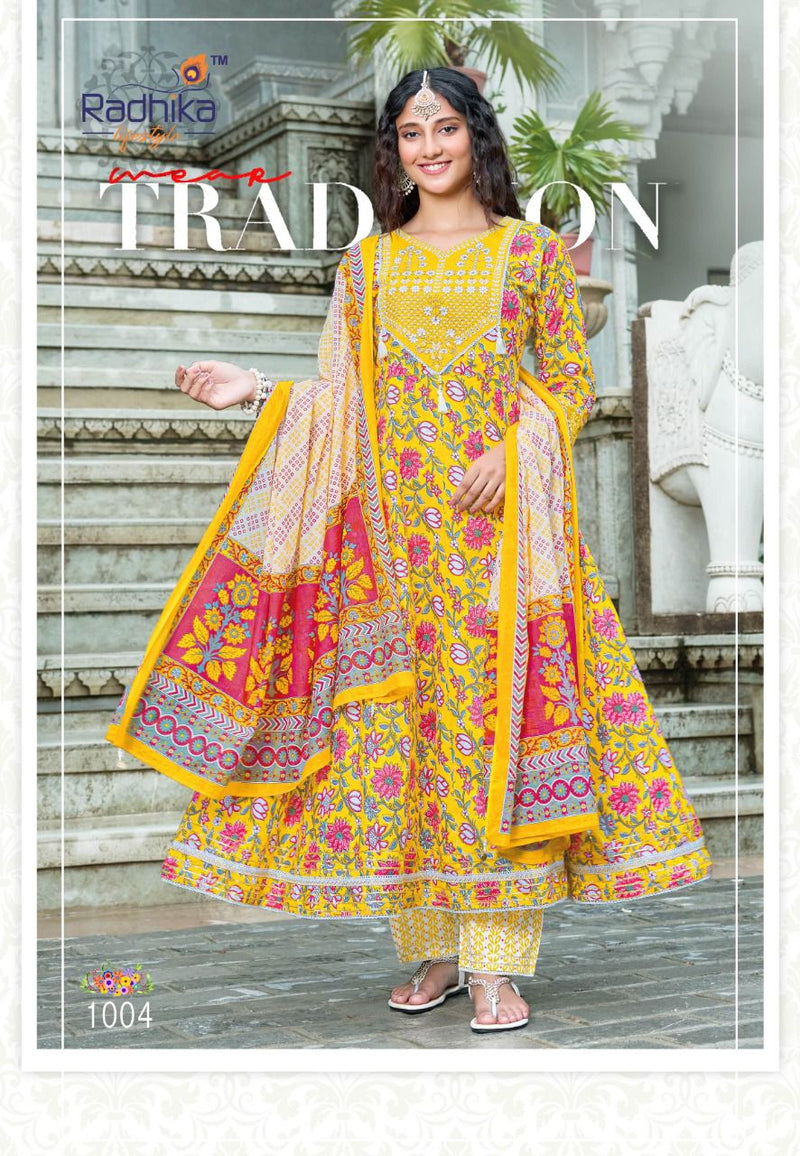 Radhika Blossom Vol 1 Rayon With Fancy Work Stylish Designer Casual Wear Kurti