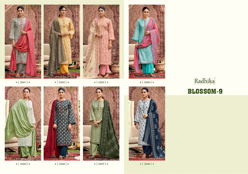 Radhika Fashion Azara Blossom Vol 9 Cotton Foil Printed Festive Wear Salwar Kameez