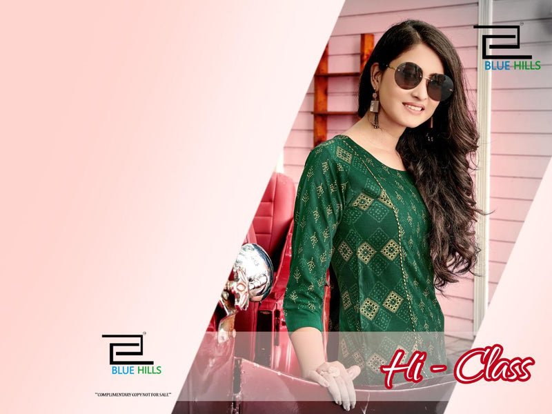 Blue Hills Hi Class Readymade  Rayon Slub Stylish Designer  Fancy Kurti