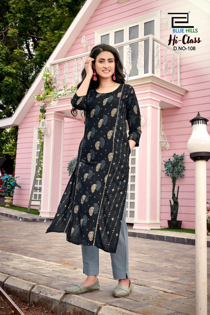 Blue Hills Hi Class Readymade  Rayon Slub Stylish Designer  Fancy Kurti