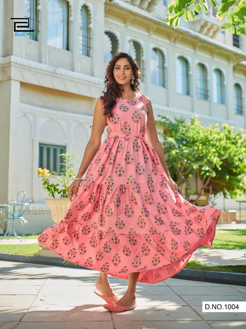 Blue Hills Sunshine Vol 10 Rayon Stylish Designer  Long gown kurti
