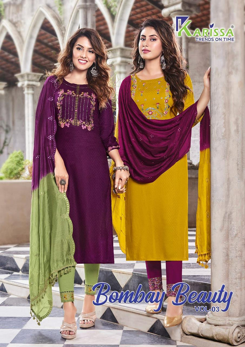 Karissa Bombay Beauty Vol 3 Viscose With Fancy Work Stylish Designer Casual Wear Kurti