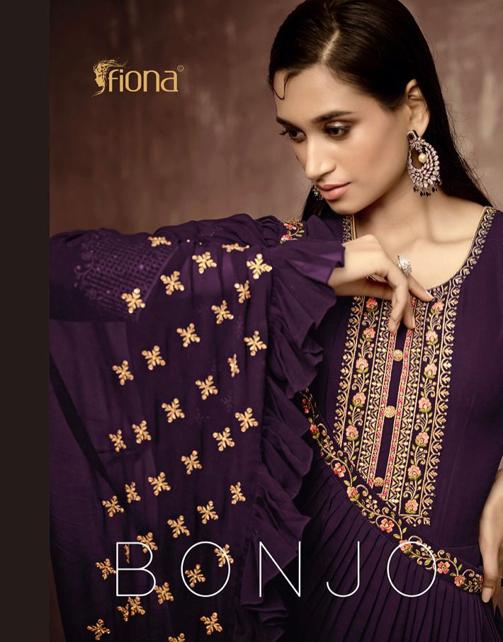 Fiona Bonjo Georgette With Heavy Embroidery Work Stylish Designer Wedding Wear Salwar Suit