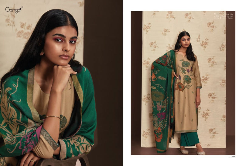 Ganga Breeze Pashmina With Fancy Printed Work Stylish Designer Casual Look Salwar Suit