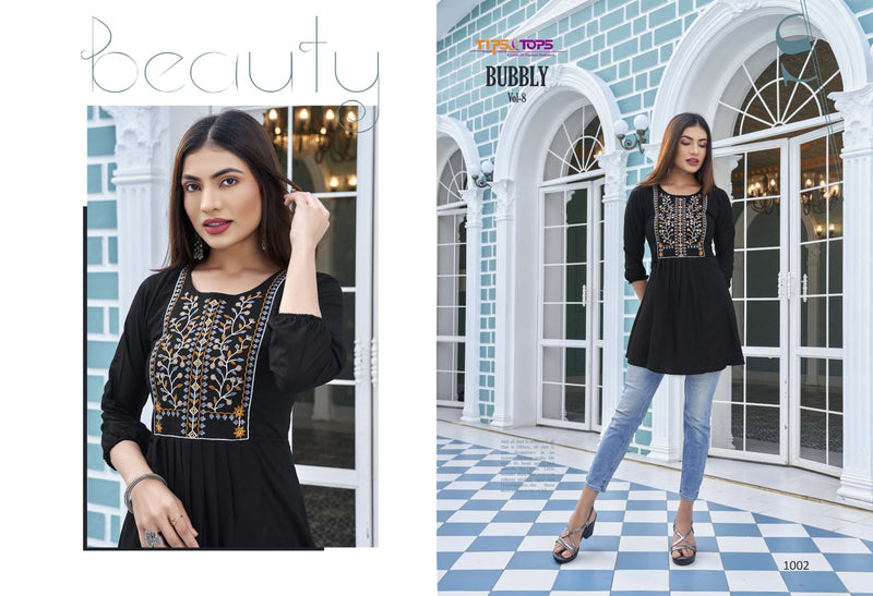 Tips & Tops Bubbly Vol 8 Rayon With Western Look Stylish Designer Party Wear Kurti