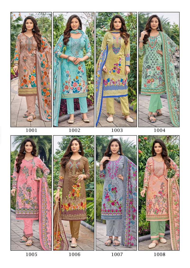 Al Karam Buraq Pure Cambric Cotton Neck Selef Embroidery Printed Fancy Designer Salwar Suit